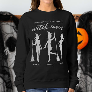 Gruppe von drei Schwesterhexen mit Namen Halloween Sweatshirt