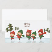 Gruppe von Eislaufkindern zu Weihnachten (Vorne/Hinten)
