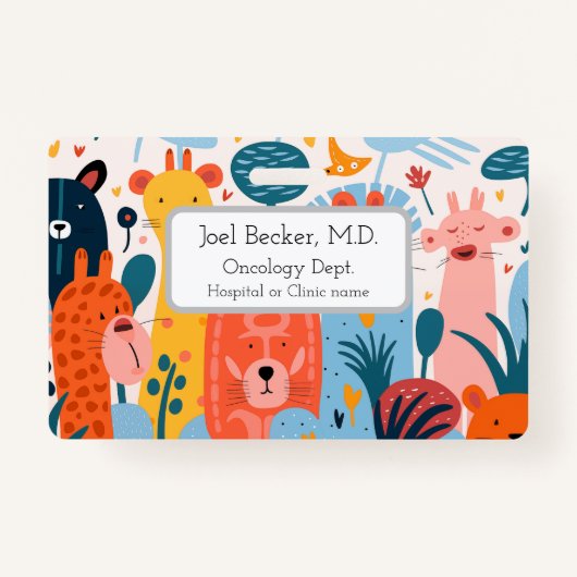 Gruppe von farbenfrohen imaginären Tieren Ausweis (Vorderseite)