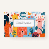 Gruppe von farbenfrohen imaginären Tieren Ausweis (Rückseite)