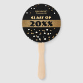 Gruppe von Gold und schwarzem Abschluss personalis Fächer (Rückseite)