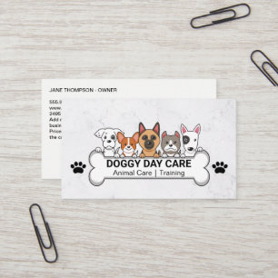 Gruppe von Hunden Hundeknochen Tierpflege Visitenkarte