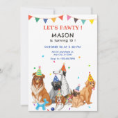 Gruppe von Hunden Party Geburtstag Einladung (Vorderseite)