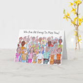 Gruppe von Karikaturen zum Abschied Karte (Gelbe Blume)