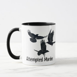 Gruppe von Krähen Murder Birds Schwarze Silhouette Tasse