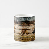 Gruppe von Langhaarn, die in felsenfestem Holz leb Kaffeetasse (Mittel)