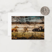 Gruppe von Langhaarn, die in felsenfestem Holz leb Mitteilungskarte (Vorderseite/Rückseite Beispiel)