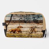 Gruppe von Langhaarn, die in felsenfestem Holz leb Waschbeutel (Vorderseite)