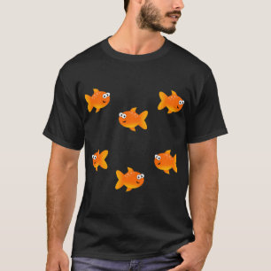 Gruppe von lustigen Cartoon-Goldfischen Packung T-Shirt