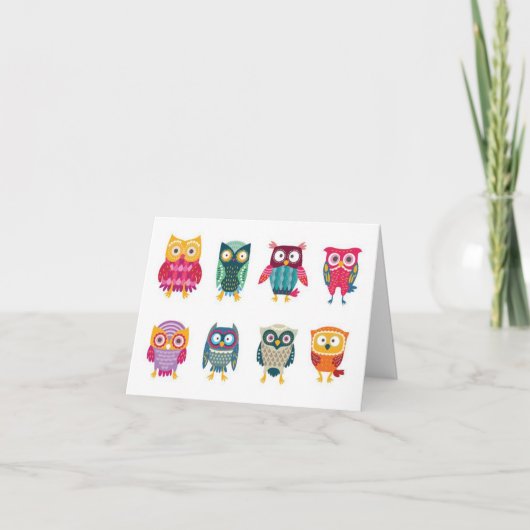 Gruppe von Owls Custom Note Card Karte (Vorderseite)
