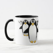 Gruppe von Penquins auf einer Kaffee-Tasse Tasse (Links)