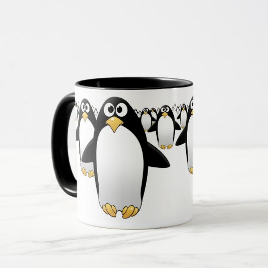 Gruppe von Penquins auf einer Kaffee-Tasse Tasse (Vorderseite Links)