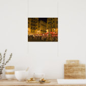 Gruppe von Personen, die in einem Straßencafé sitz Poster (Küche)