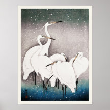 Gruppe von Silberreihern Ohara Koson Japanischer V