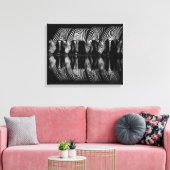 Gruppe von Steppenzebras trinkt nachts zusammen Leinwanddruck (Insitu (Wohnzimmer))