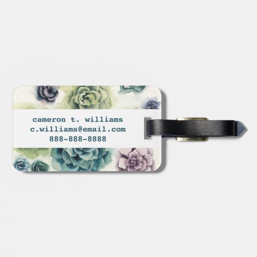 Gruppe von Succulents Gepäckanhänger (Rückseite horizontal)