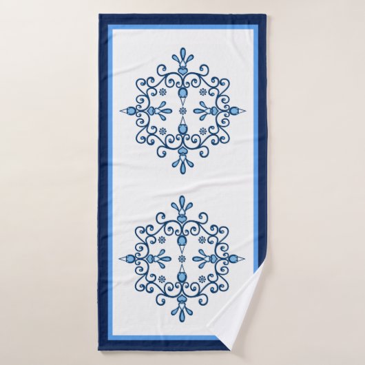 Gruppe von vier Blauen Vögeln oder Liebesvögeln Badhandtuch Set (Badehandtuch)