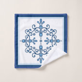 Gruppe von vier Blauen Vögeln oder Liebesvögeln Badhandtuch Set (Waschlappen)