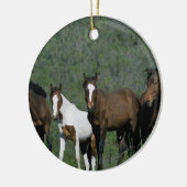 Gruppe wilde Mustang-Pferde Keramik Ornament (Links)