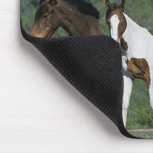 Gruppe wilde Mustang-Pferde Mousepad (Ecke)