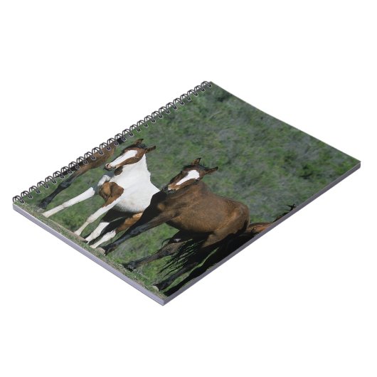 Gruppe wilde Mustang-Pferde Notizblock (Linke Seite)