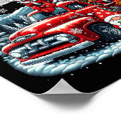 Gruppe Xmas Gnome Snowman Santa Bichon brennt auf  Poster (Ecke)