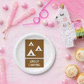 Gruppen-Camping-Schild Pappteller (Party)