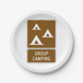 Gruppen-Camping-Schild Pappteller (Vorderseite)