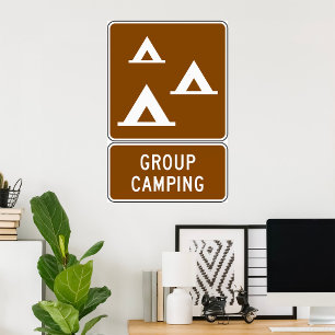 Gruppen-Camping-Schild Poster