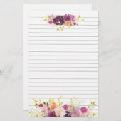 Gruppen der lila Blumen Spitze und Unterseite Briefpapier (Vorne/Hinten)