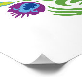 Gruppen in Lila und Aquamarinem Poster (Ecke)