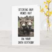 GRUPPEN- ODER KUPPELSPONKEY GLÜCKLICH 30. Geburtst Karte (Gelbe Blume)