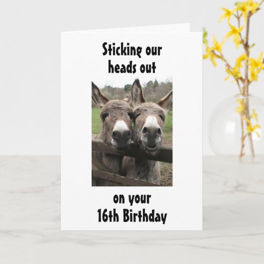 GRUPPEN ODER MÜLLENSPIELE GLÜCKLICH *16.* Geburtst Karte (Gelbe Blume)