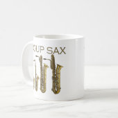 Gruppen-Saxophon Kaffeetasse (Vorderseite Links)