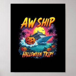 Gruppen Schiff Halloween Reise Familie Kreuzfahrt Poster