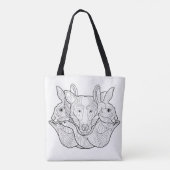 Gruppen-Tiergekritzel 2 Tasche (Rückseite)