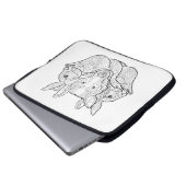 Gruppen-Tiergekritzel Laptopschutzhülle (Vorne Knopf)