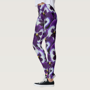 Gruppen von lila weißen Stiefmütterchen: Harmonisc Leggings