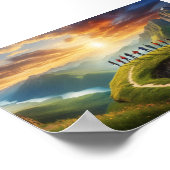 Gruppenabenteuer bei Sonnenaufgang - Landschaftlic Poster (Ecke)