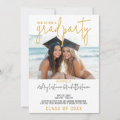 Gruppenabschlusspartei - Zwei Absolventen Einladung (Vorderseite)