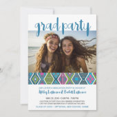 Gruppenabschlussparty - farbiges Stammesmuster Einladung (Vorderseite)