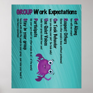 Gruppenarbeitserwartungen Klassenraum-Poster Poster