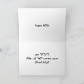 GRUPPENBEREIT FÜR PARTY-SIND SIE 40. KARTE (Innenseite)