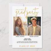 Gruppenfeier Abschluss - 2 Absolventen Einladung (Vorderseite)