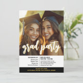 Gruppenfeier Abschluss - Joint Grad Party Einladung (Stehend Vorderseite)