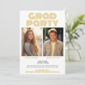 Gruppenfeier Abschluss - Joint Grad Party Einladung (Stehend Vorderseite)