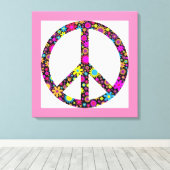 GRUPPENFLORALFRIEDENSSIGNAL LEINWANDDRUCK (Insitu (Holzboden))