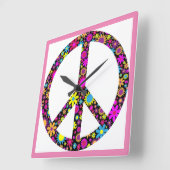 GRUPPENFLORALFRIEDENSSIGNAL QUADRATISCHE WANDUHR (Winkel)