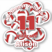 Gruppenname der roten grauen Volleyballs Aufkleber (Vorderseite)