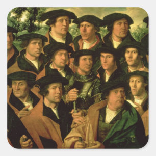 Gruppenportrait der Shooting Company Quadratischer Aufkleber